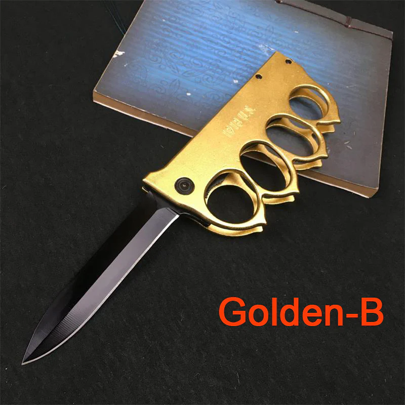 Knuckle Duster Folding Knife Outdoor  Self-defense Pocket Knives Window Breaking Tool - Image 4