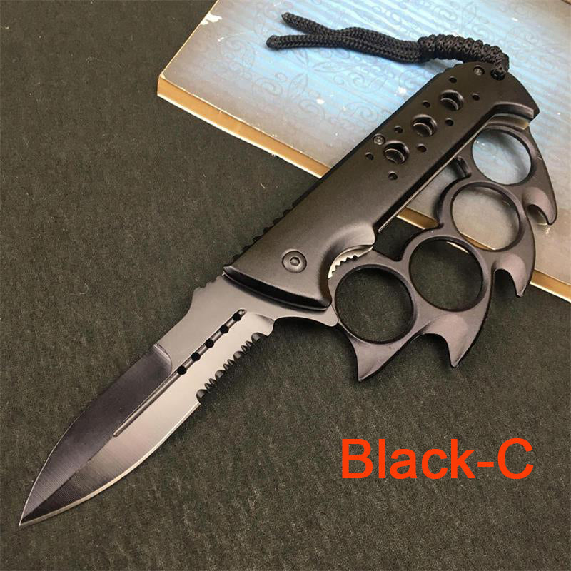 Knuckle Duster Folding Knife Outdoor  Self-defense Pocket Knives Window Breaking Tool - Image 5