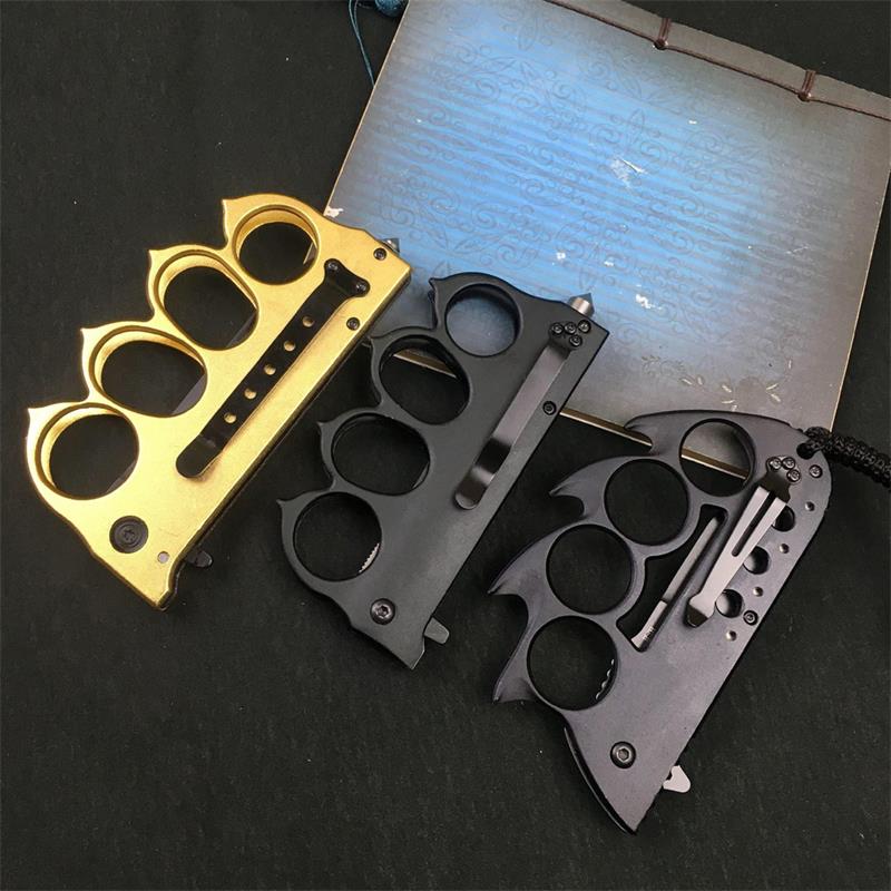 Knuckle Duster Folding Knife Outdoor  Self-defense Pocket Knives Window Breaking Tool - Image 6