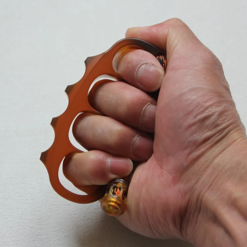 Large Amber Pea Knuckle Duster Defense Window Breaking EDC Tool - Image 2
