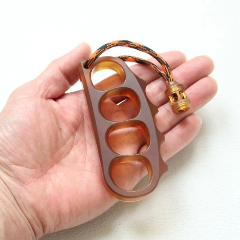 Large Amber Pea Knuckle Duster Defense Window Breaking EDC Tool - Image 3