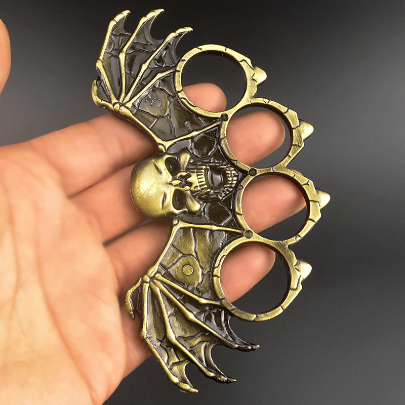 Large Bat Knuckle Duster Four Fingers Tiger Fist Ring Hand Buckle Outdoor Defense Gloves Combat Broken Windows EDC Tools - Image 3