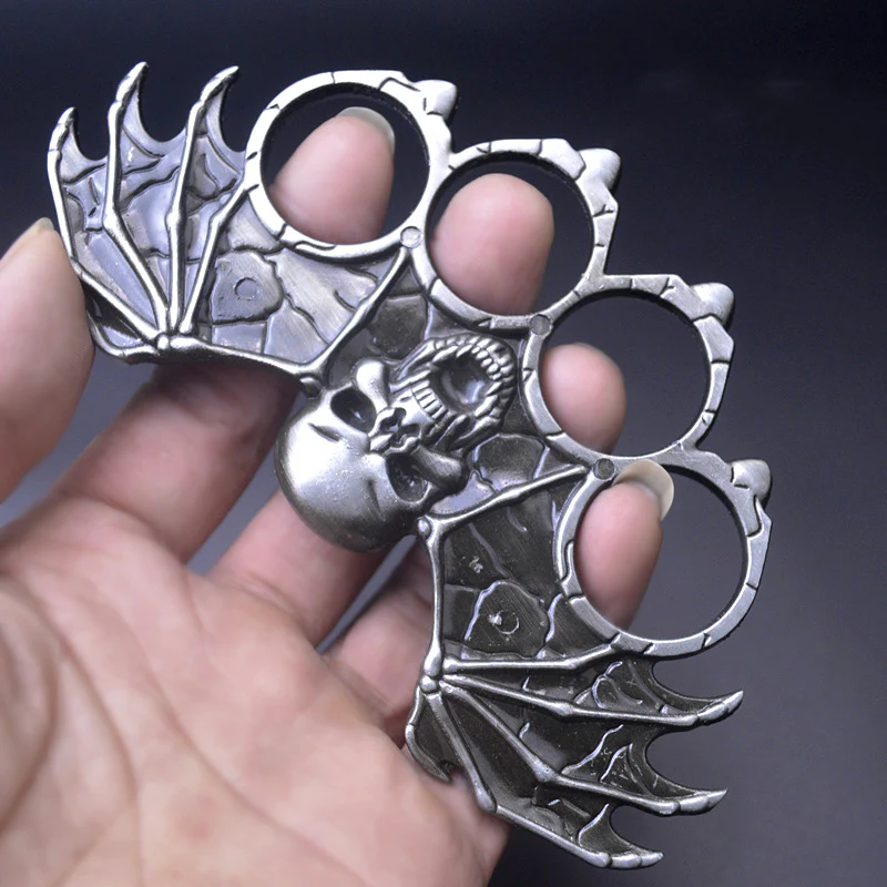 Large Bat Knuckle Duster Four Fingers Tiger Fist Ring Hand Buckle Outdoor Defense Gloves Combat Broken Windows EDC Tools - Image 7