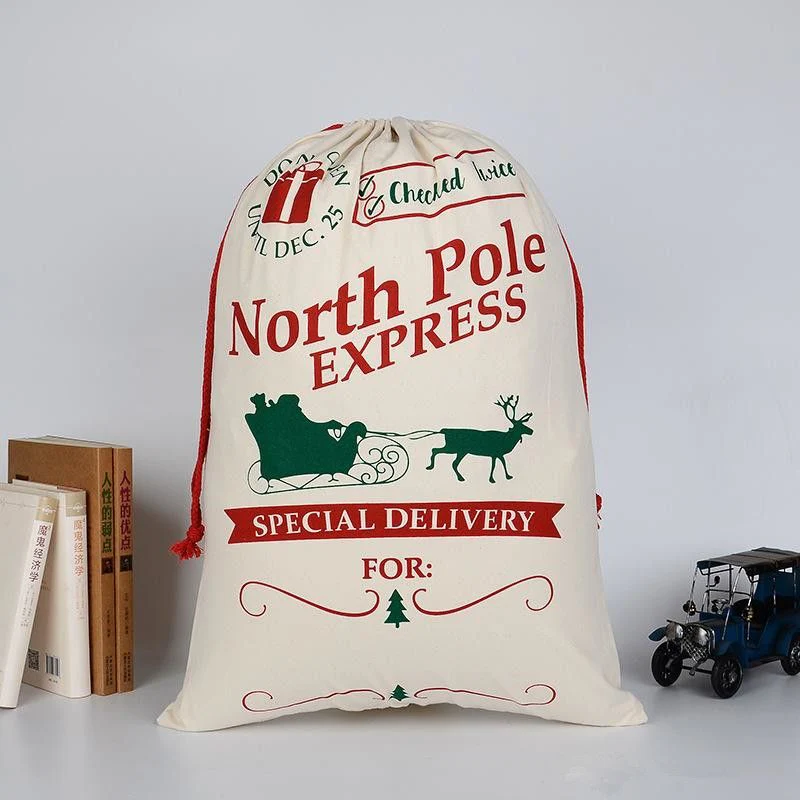 Large Organic Heavy Canvas Bag Christmas Gift Cotton Environmental Protection Drawstring Bagss - Image 11