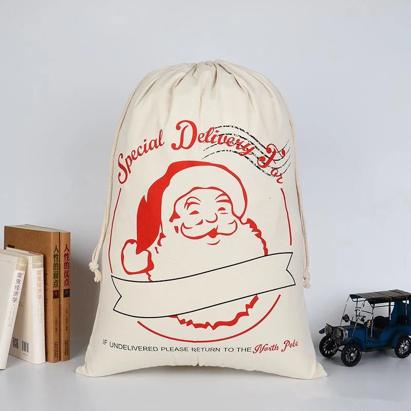 Large Organic Heavy Canvas Bag Christmas Gift Cotton Environmental Protection Drawstring Bagss - Image 13