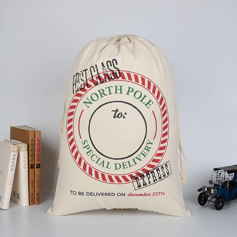 Large Organic Heavy Canvas Bag Christmas Gift Cotton Environmental Protection Drawstring Bagss - Image 14