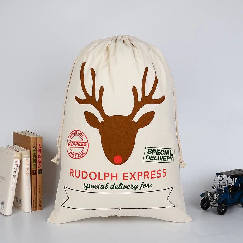 Large Organic Heavy Canvas Bag Christmas Gift Cotton Environmental Protection Drawstring Bagss - Image 15