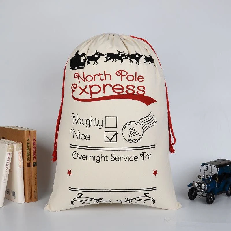 Large Organic Heavy Canvas Bag Christmas Gift Cotton Environmental Protection Drawstring Bagss - Image 17