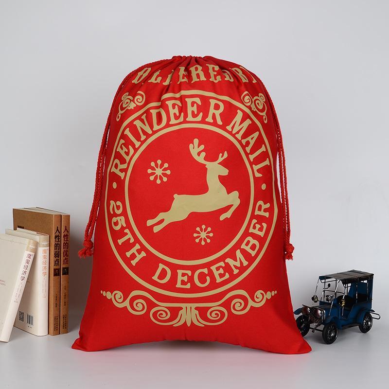 Large Organic Heavy Canvas Bag Christmas Gift Cotton Environmental Protection Drawstring Bagss - Image 4