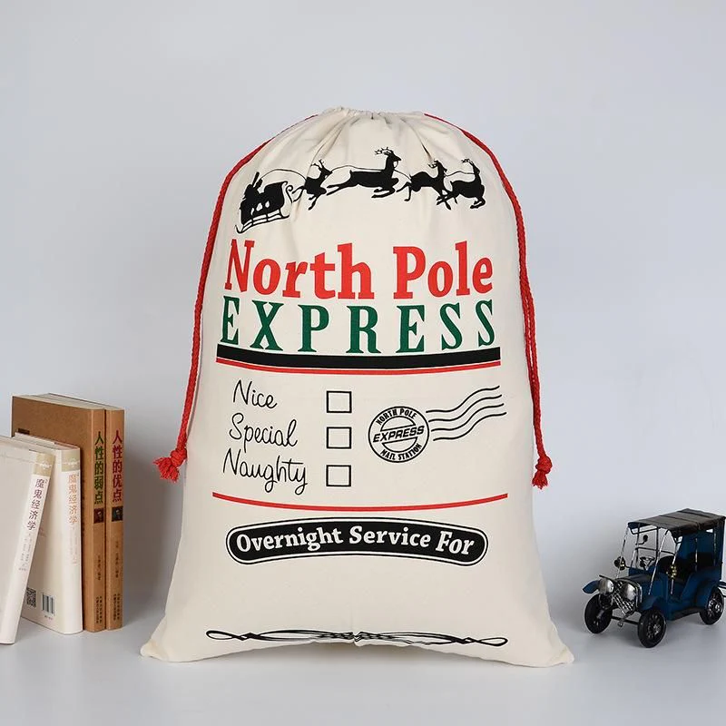 Large Organic Heavy Canvas Bag Christmas Gift Cotton Environmental Protection Drawstring Bagss - Image 9