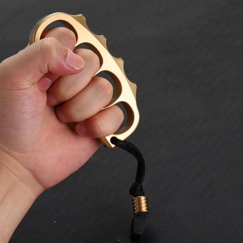 Large Solid Pea Brass Knuckle Duster Self-Defense Broken Window - Image 2