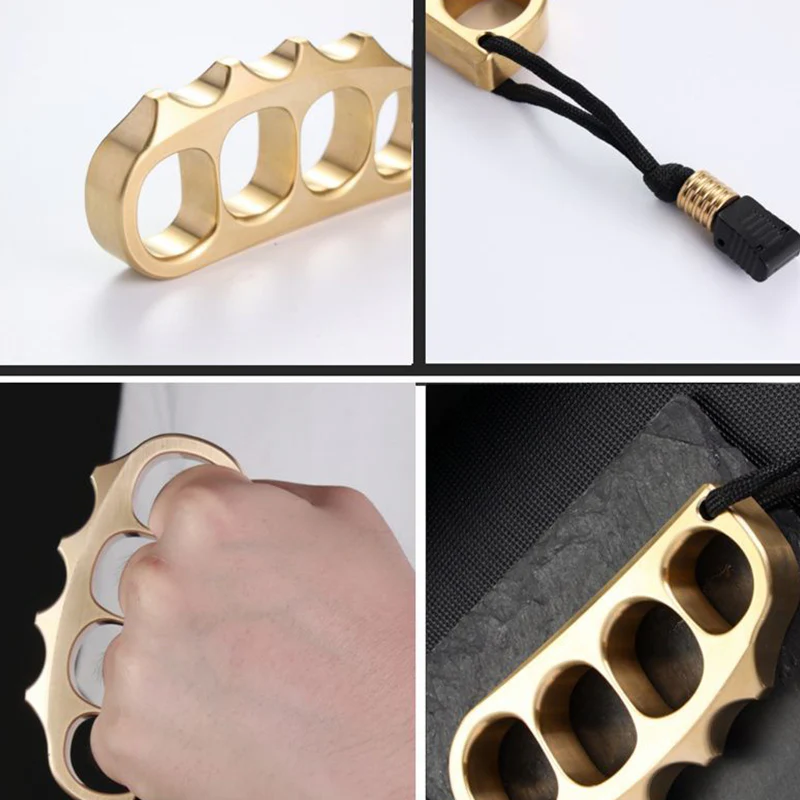 Large Solid Pea Brass Knuckle Duster Self-Defense Broken Window - Image 3