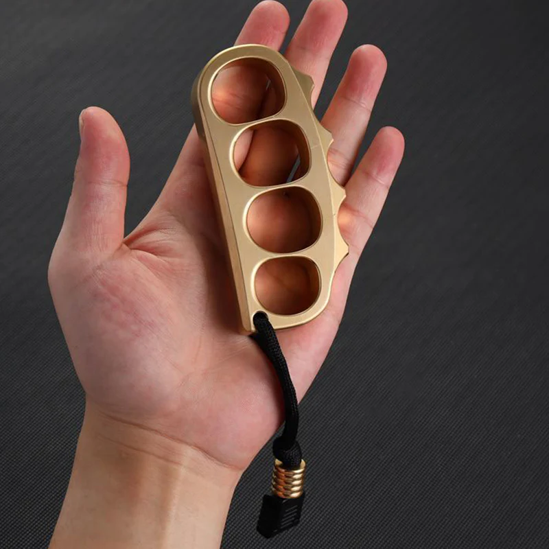 Large Solid Pea Brass Knuckle Duster Self-Defense Broken Window - Image 4