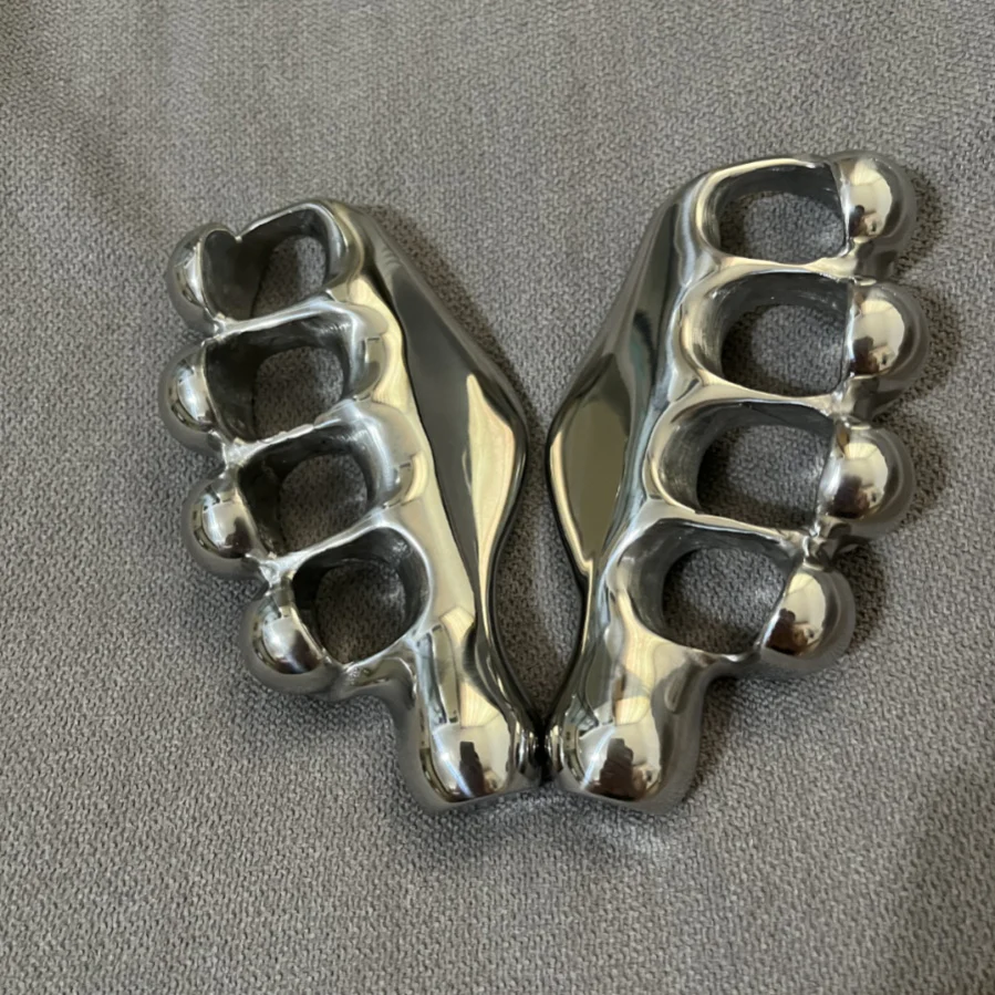 Left and Right Hand Steel Knuckle Duster Boxing Defense Protective Gear - Image 2