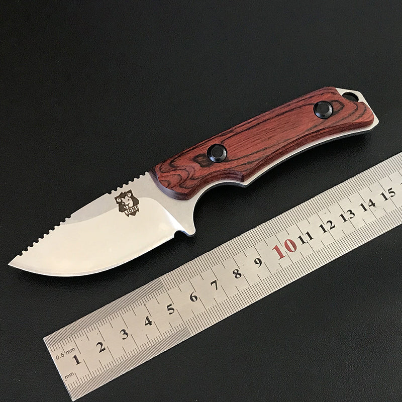 Liome 15017 Fixed Blade Knife Wooden Handle Camping Tactical Fishing Hunting Straight Knives Pocket EDC Security Defense Tool - Image 2