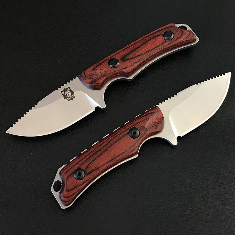 Liome 15017 Fixed Blade Knife Wooden Handle Camping Tactical Fishing Hunting Straight Knives Pocket EDC Security Defense Tool - Image 6