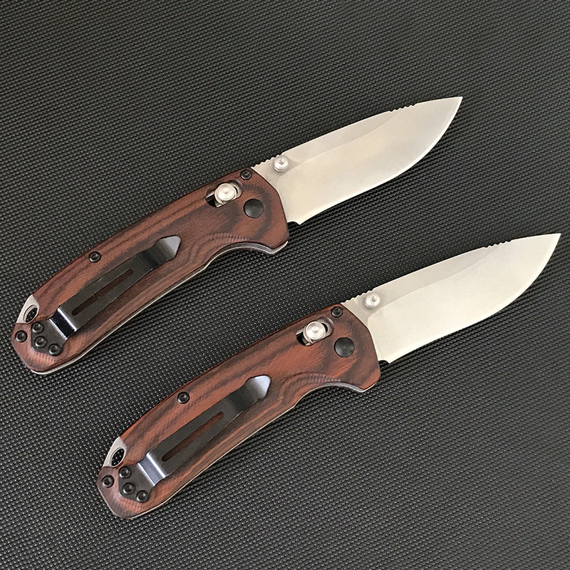 Liome 15031 Tactical Folding Knife Wooden Handle Stone Wash Blade Outdoor Camping Survival Safe Life-saving Pocket Knives - Image 5