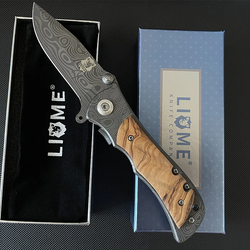 Liome 339 Damascus Tactical Pocket Folding Knife Outdoor Portable Camping Military Knives Security Defense Pocket EDC Tool - Image 2
