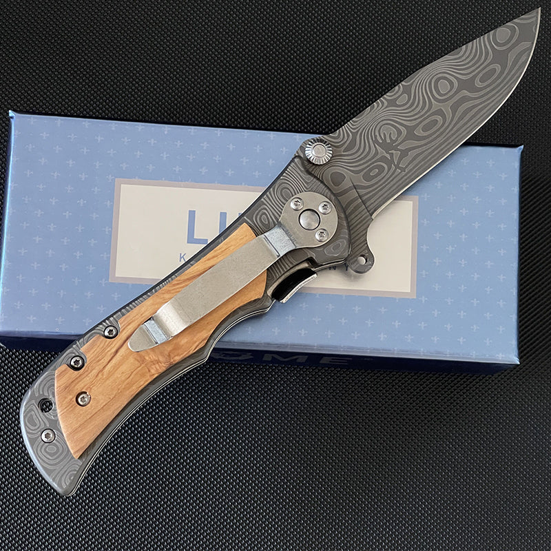 Liome 339 Damascus Tactical Pocket Folding Knife Outdoor Portable Camping Military Knives Security Defense Pocket EDC Tool - Image 3