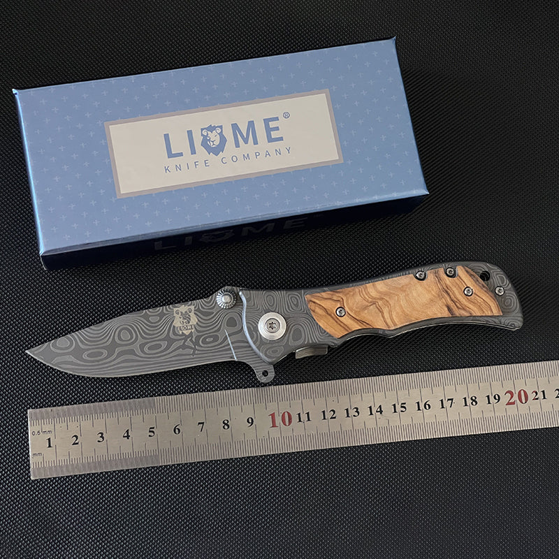Liome 339 Damascus Tactical Pocket Folding Knife Outdoor Portable Camping Military Knives Security Defense Pocket EDC Tool - Image 4
