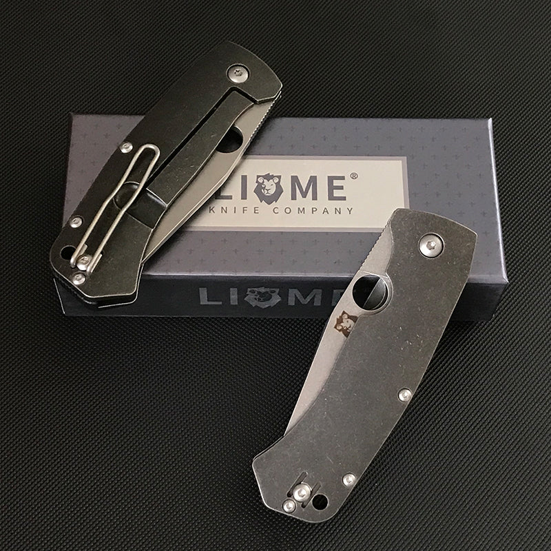 LIOME Outdoor Folding Knife D2 Blade Titanium Alloy Handle Camping Pocket Knives - Image 3