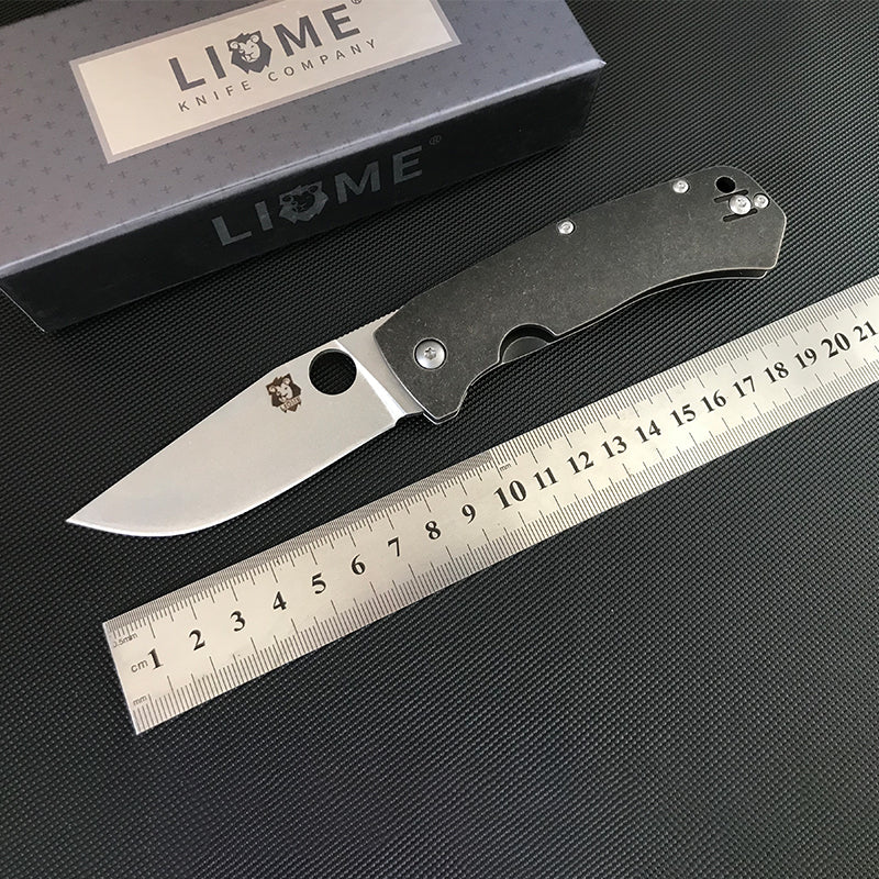 LIOME Outdoor Folding Knife D2 Blade Titanium Alloy Handle Camping Pocket Knives - Image 4