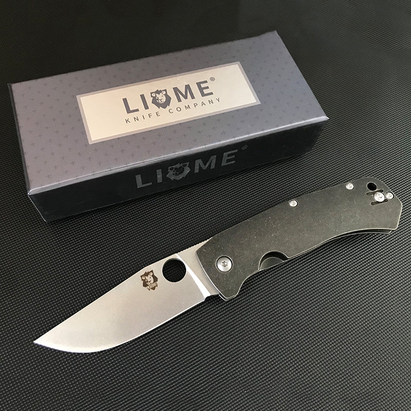 LIOME Outdoor Folding Knife D2 Blade Titanium Alloy Handle Camping Pocket Knives - Image 5