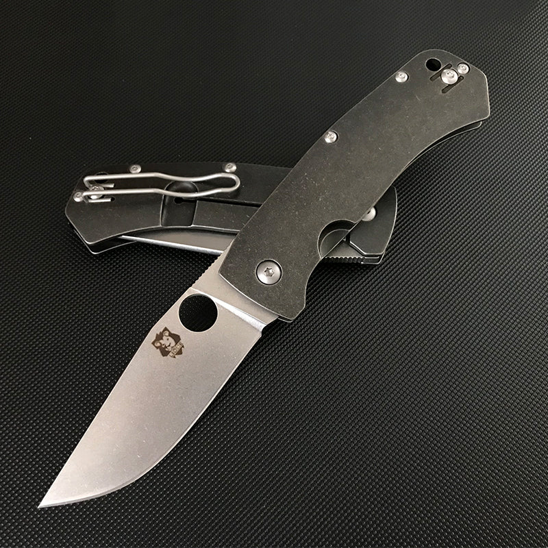 LIOME Outdoor Folding Knife D2 Blade Titanium Alloy Handle Camping Pocket Knives - Image 6