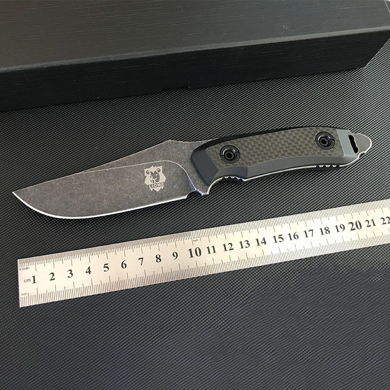 Liome Outdoor Straight Knife High Quality G10+ Carbon Fiber Handle Wilderness Survival Safety Tactical Military Knives - Image 2