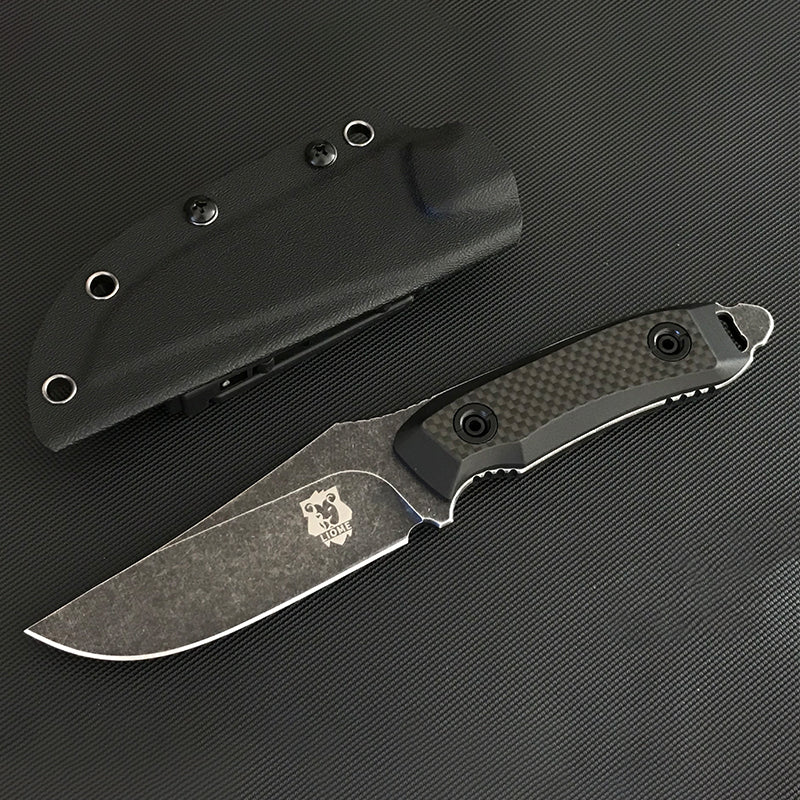 Liome Outdoor Straight Knife High Quality G10+ Carbon Fiber Handle Wilderness Survival Safety Tactical Military Knives - Image 7
