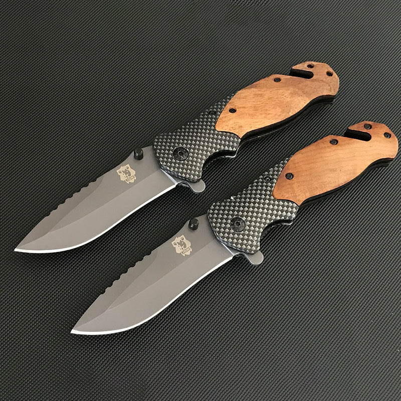 Liome X50 Pocket Knives Outdoor Multifunctional Tactical Folding Knife Wooden Handle Camping Survival Safe Life-saving EDC Tool - Image 6