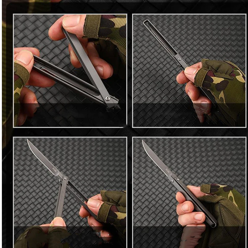 Mechanical Handle Folding Knife Outdoor Camping Broken WindowTactical Safety Defense Pocket Knives - Image 4