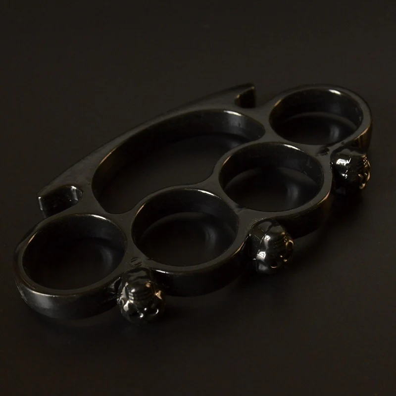 Metal Brass Knuckle Duster Skull Style Four-finger Boxing Sleeve Outdoor Camping Safety Orientation Pocket EDC Tool - Image 10