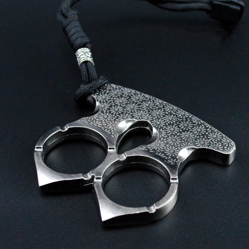 Metal Knuckle Duster Two-finger Broken Window Finger Tiger Martial Arts Practice Hand Buckle Fist Ring Fight Protective Gear EDC Tool - Image 3