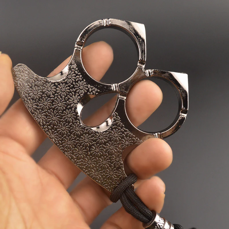 Metal Knuckle Duster Two-finger Broken Window Finger Tiger Martial Arts Practice Hand Buckle Fist Ring Fight Protective Gear EDC Tool - Image 4