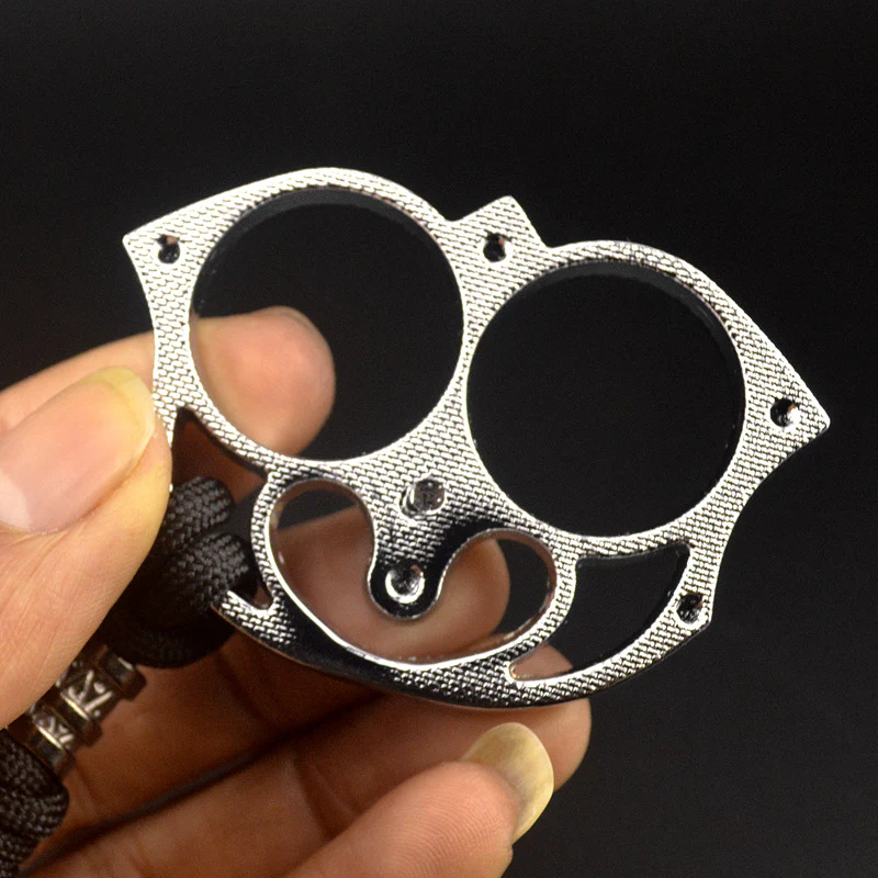 Metal Knuckles Duster Finger Tiger Safety Defense Two Knuckle Self-defense Tool Bracelet Pocket EDC Bracelets Tool Window Breaker - Image 4