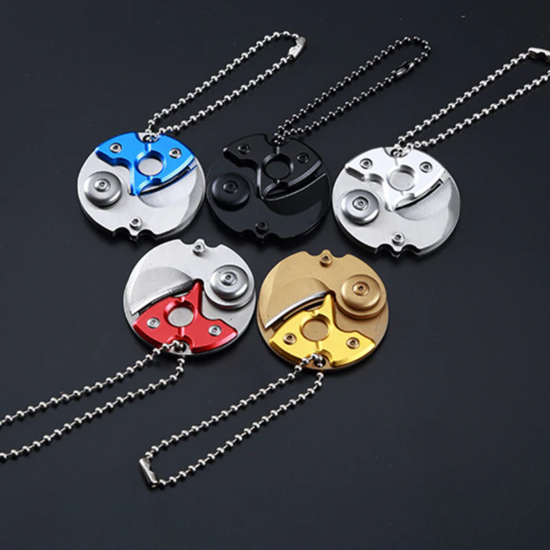 Mini Coin Knife Keychain Pendant EDC Defense - Image 7