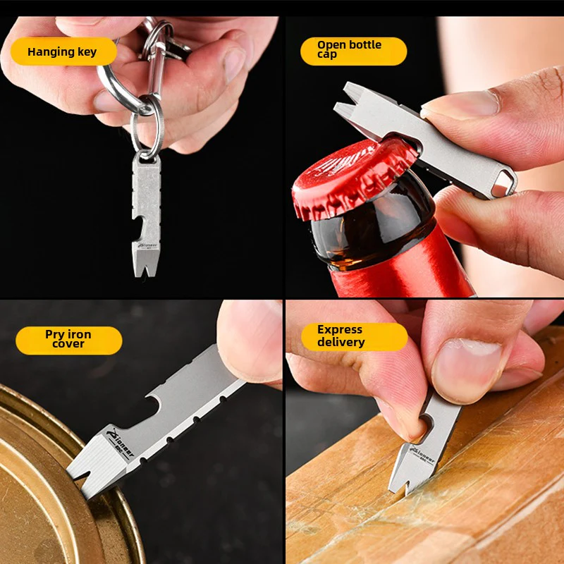 Mini Crowbar Titanium Bottle Opener EDC Gadgets - Image 2