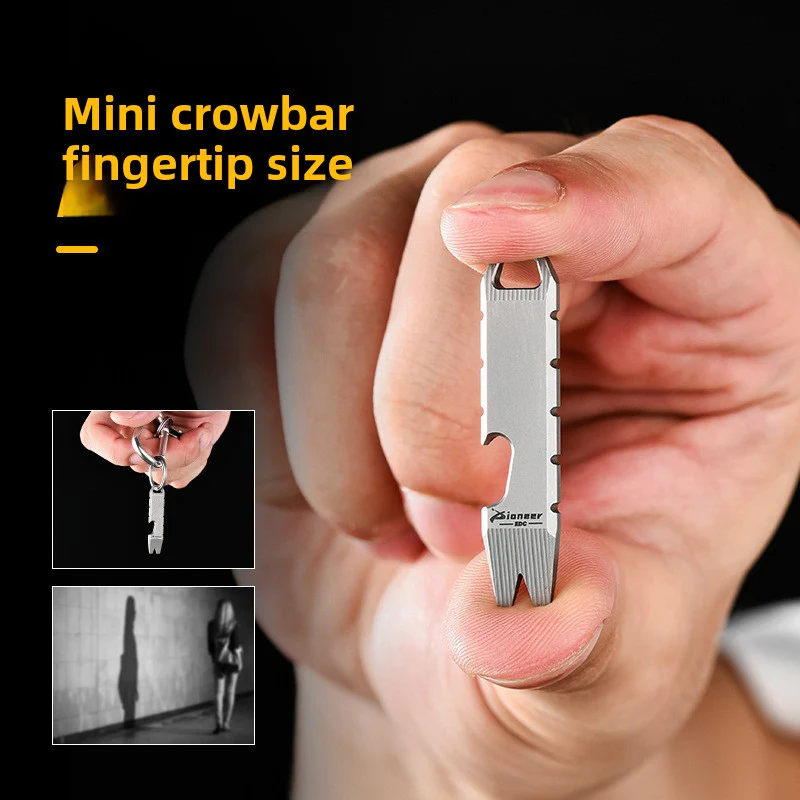 Mini Crowbar Titanium Bottle Opener EDC Gadgets - Image 4