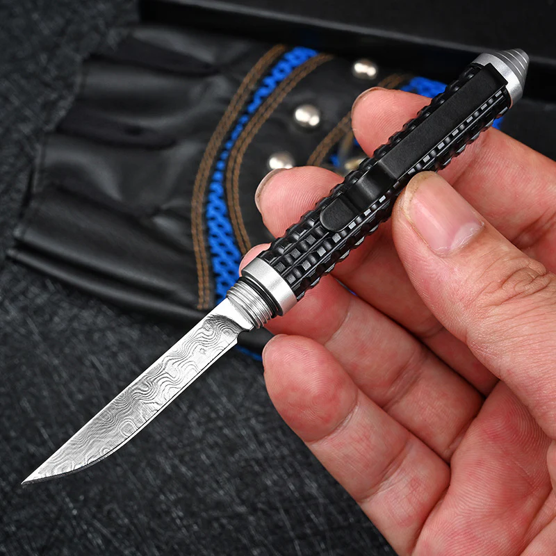 Mini Damascus Pen Knife Multifunctional Wilderness Survival Survival Pocket Knives - Image 13