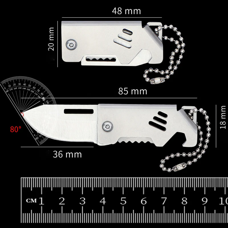 Mini Folding Knife Keychain Pendant Bottle Opener Knives - Image 5