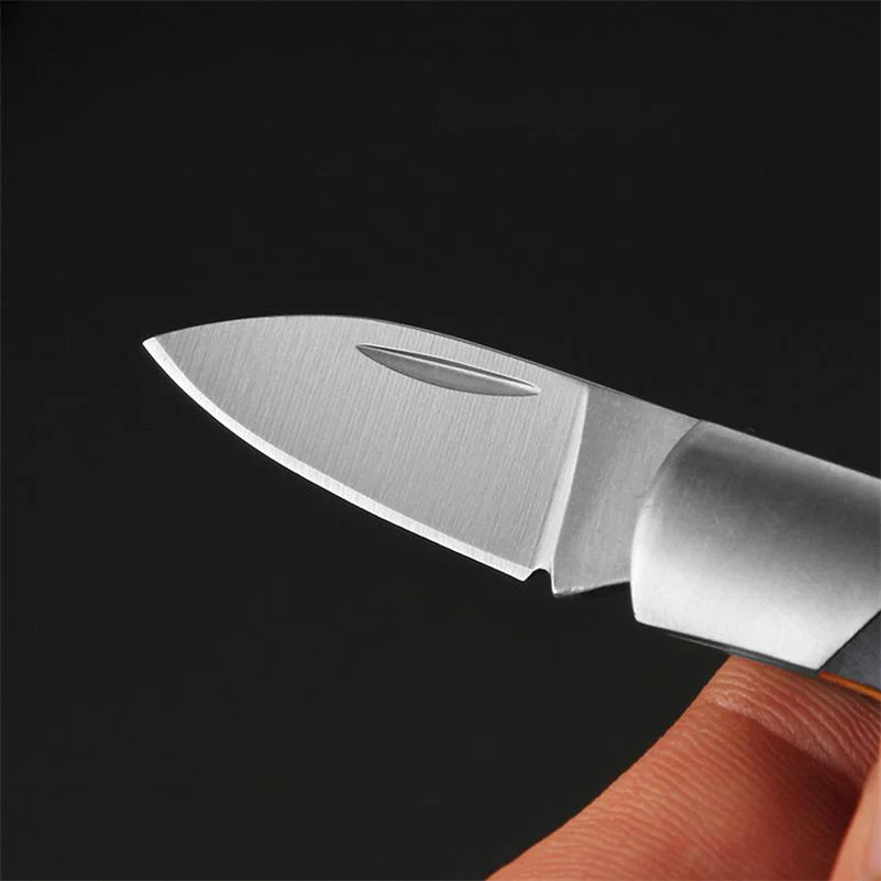 Mini Folding Knife Keychain Wooden Handle Pocket Knives - Image 10