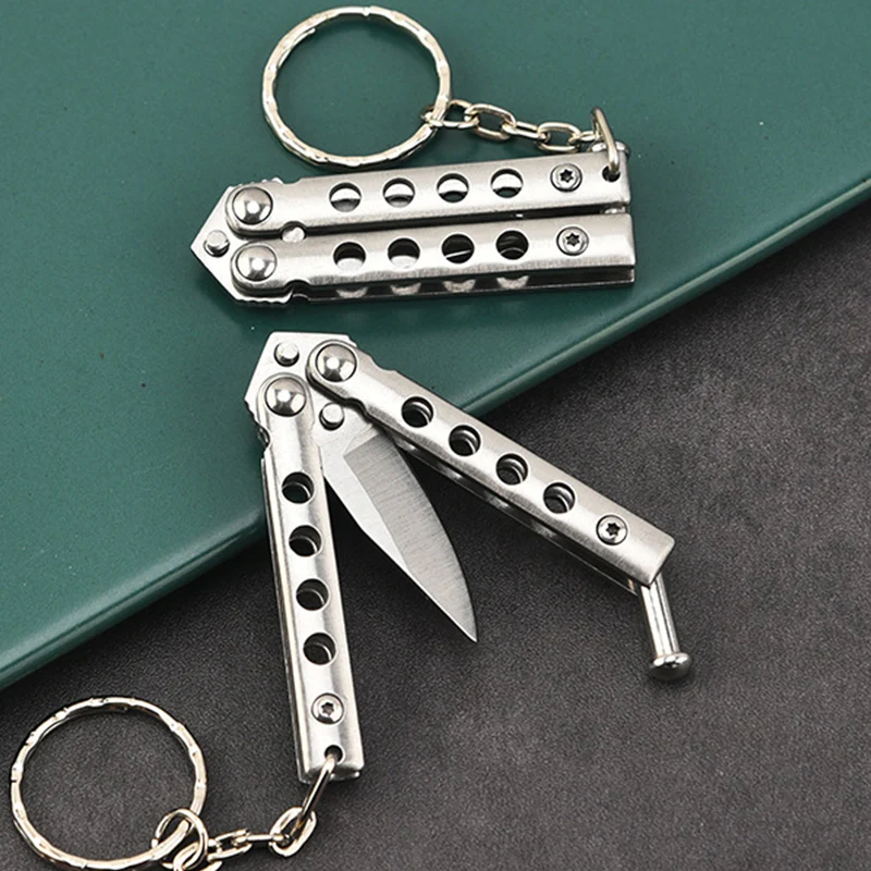 Mini Folding Training Knife Uncut Keychain Knives - Image 2
