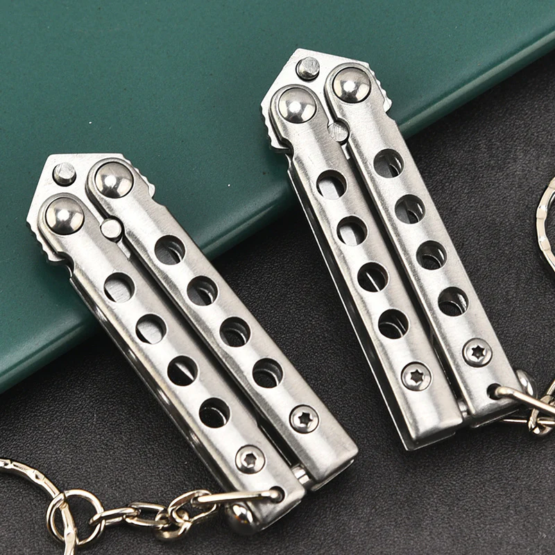 Mini Folding Training Knife Uncut Keychain Knives - Image 3