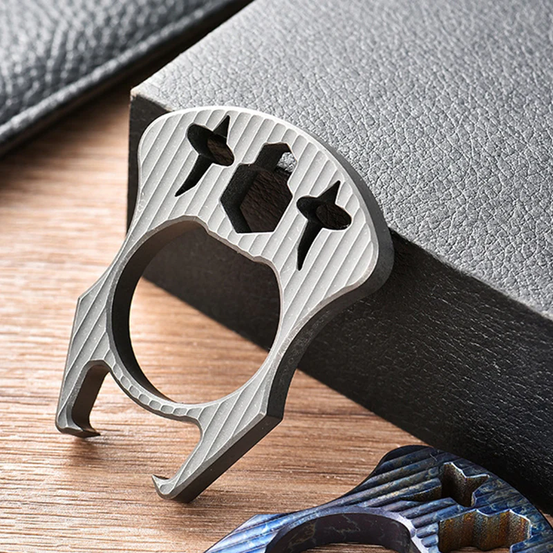 Mini Multifunctional Titanium Knuckle Duster Bottle Opening EDC Tool - Image 12