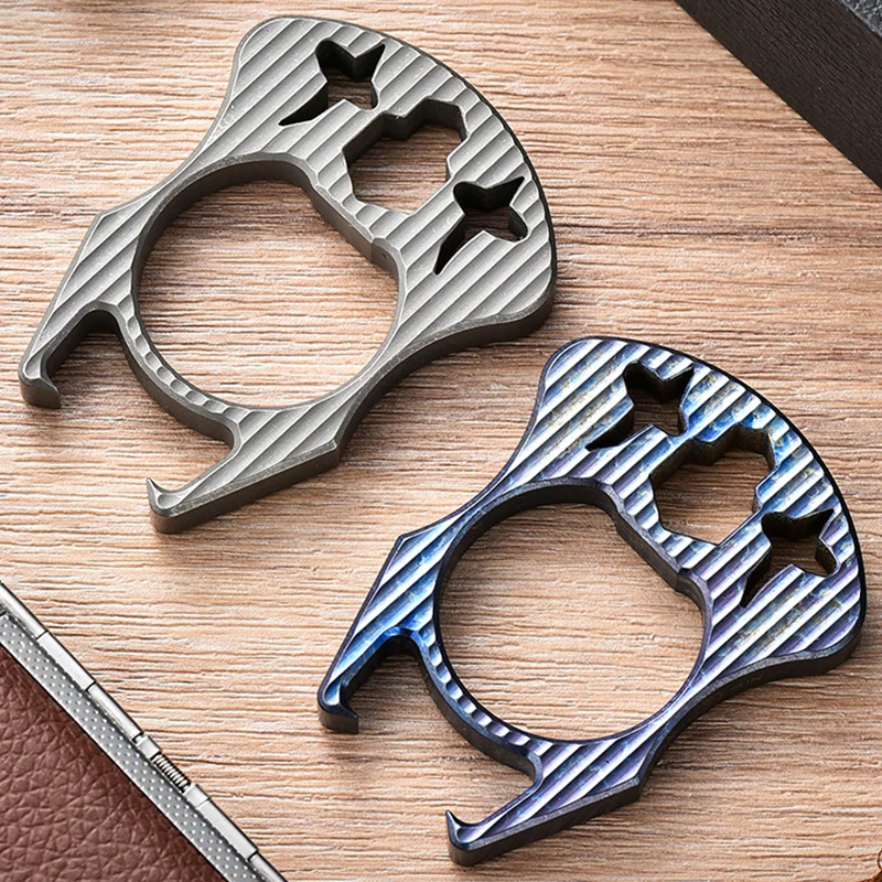 Mini Multifunctional Titanium Knuckle Duster Bottle Opening EDC Tool - Image 2
