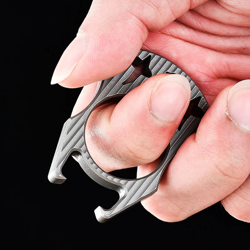 Mini Multifunctional Titanium Knuckle Duster Bottle Opening EDC Tool - Image 5