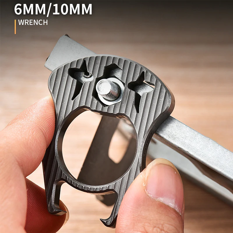 Mini Multifunctional Titanium Knuckle Duster Bottle Opening EDC Tool - Image 7