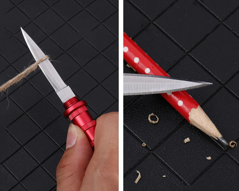 Mini Portable Tactical Pocket Knife Wilderness Survival Keychain Pendant Defense EDC Tool - Image 11