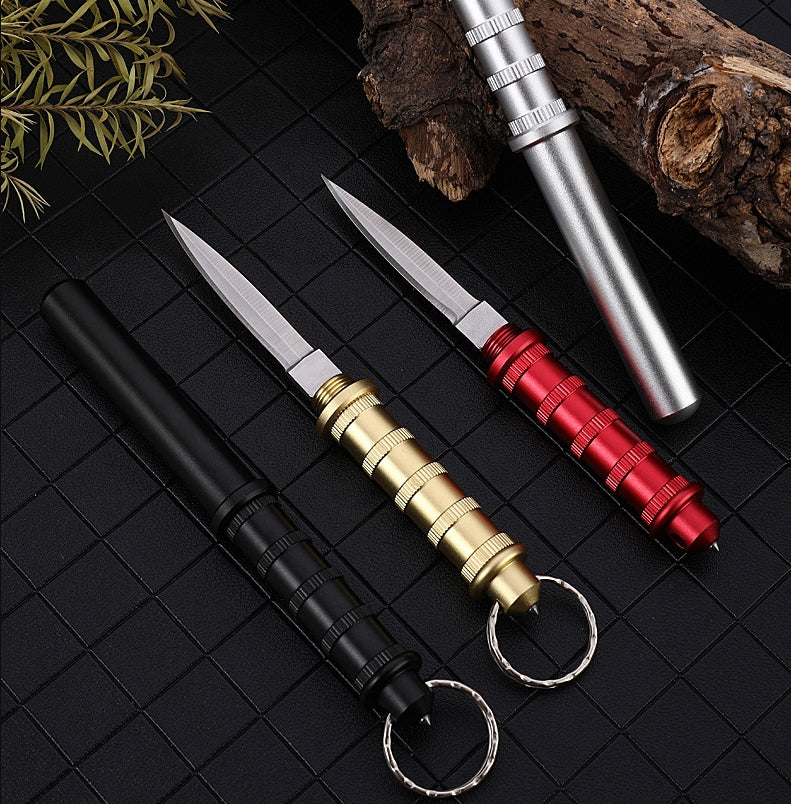 Mini Portable Tactical Pocket Knife Wilderness Survival Keychain Pendant Defense EDC Tool - Image 7